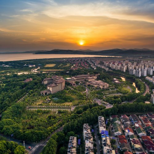 The city sunset The city sunset